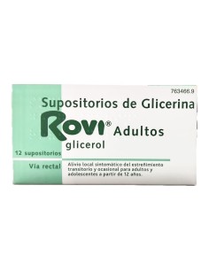 SUPOSITORIOS DE GLICERINA ROVI ADULTOS 2,25G 12 U.