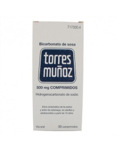 BICARBONATO DE SOSA TORRES MUÑOZ 500 MG 30 COMPRIMIDOS